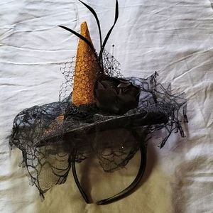 Mini Witch Hat Fascinator with Headband